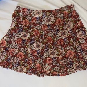 Pleated floral skirt